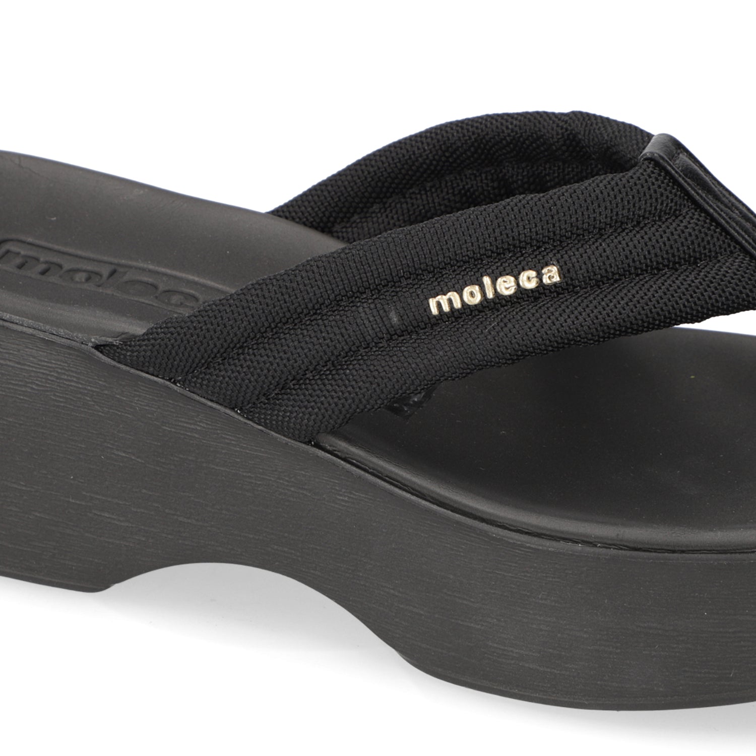 Sandalia Plana Eco Negra Moleca