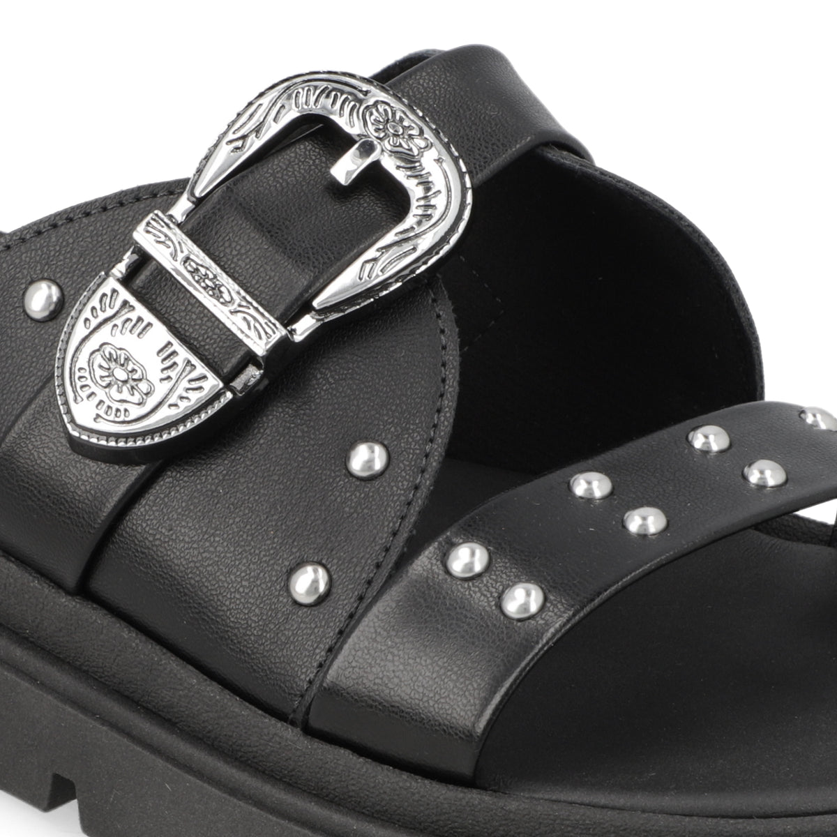 Sandalia Negro Moleca Ecocuero 35 / Negro