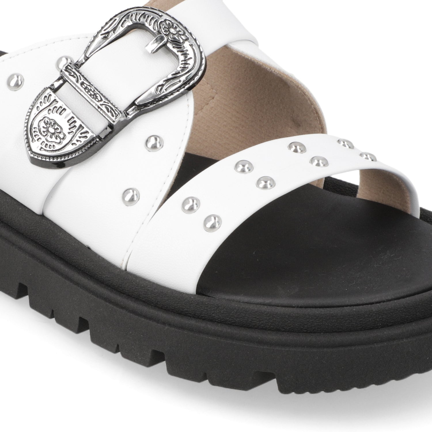 Sandalia Blanco Moleca Ecocuero 35 / Blanco