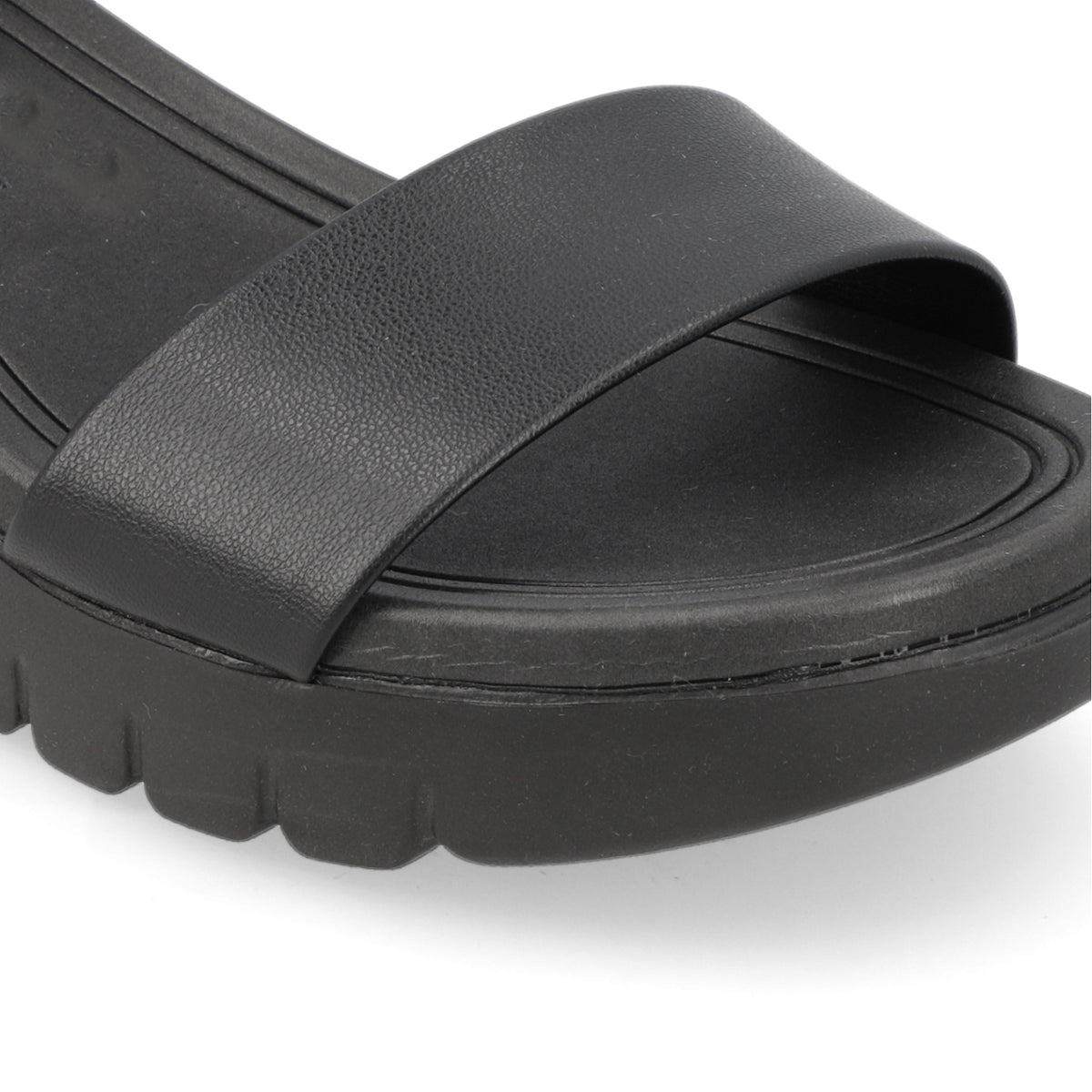 Sandalia Taco Cuña Negro Moleca Ecocuero 35 / Negro
