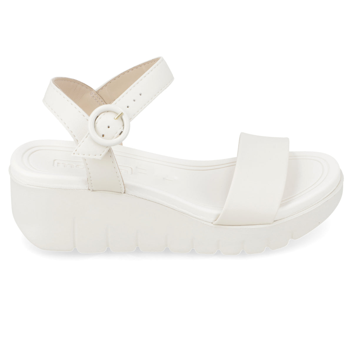 Sandalia Taco Cuña Blanco OFF Moleca Ecocuero 35 / Blanco OFF