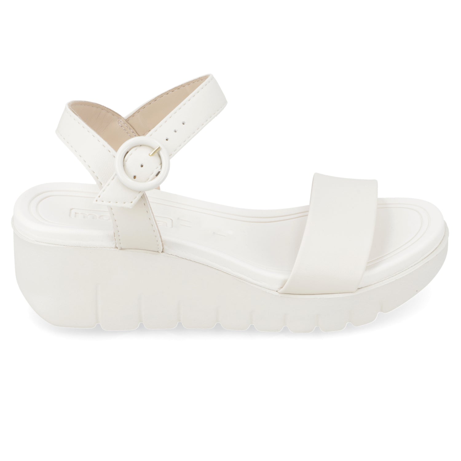 Sandalia Taco Cuña Blanco OFF Moleca Ecocuero 35 / Blanco OFF