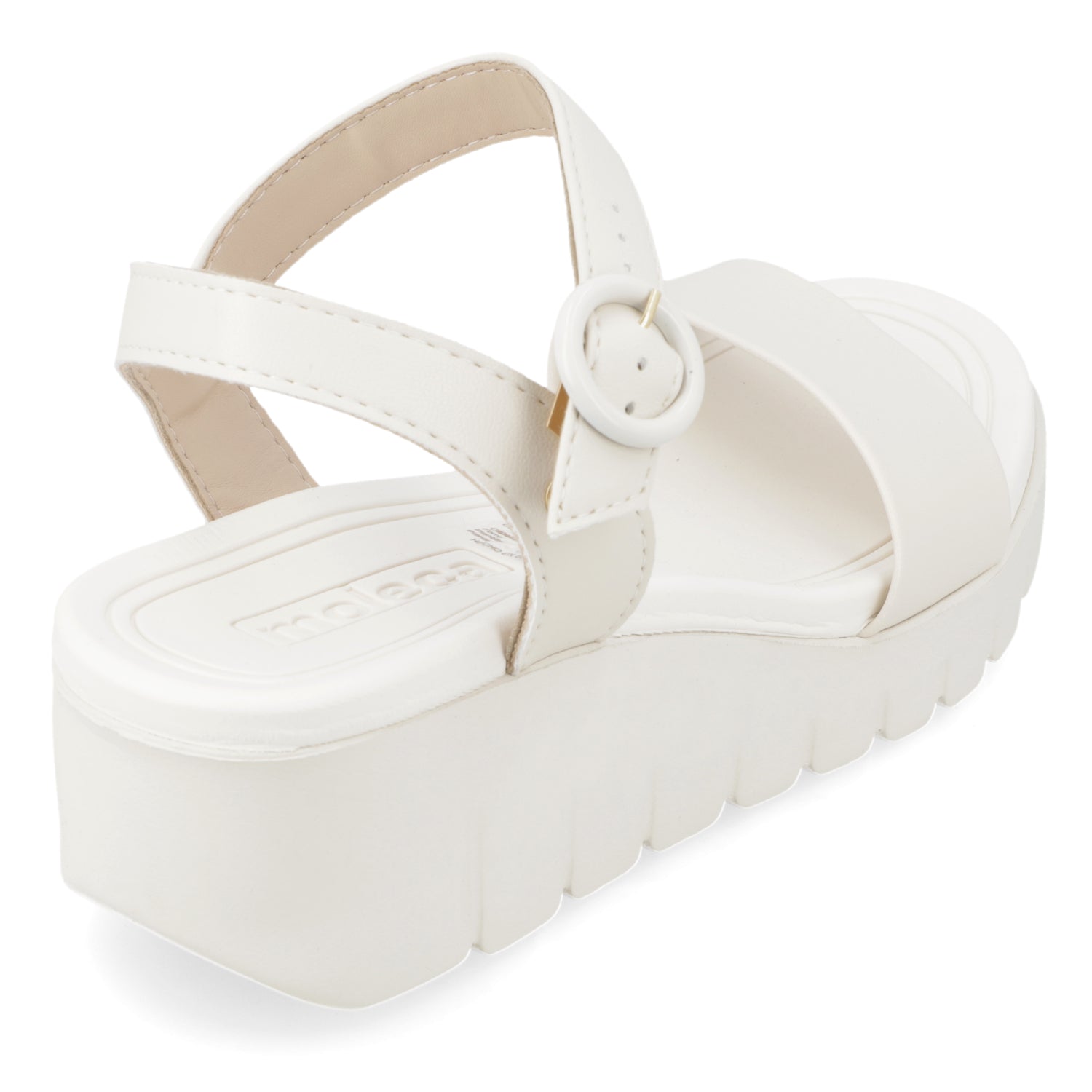 Sandalia Taco Cuña Blanco OFF Moleca Ecocuero 35 / Blanco OFF