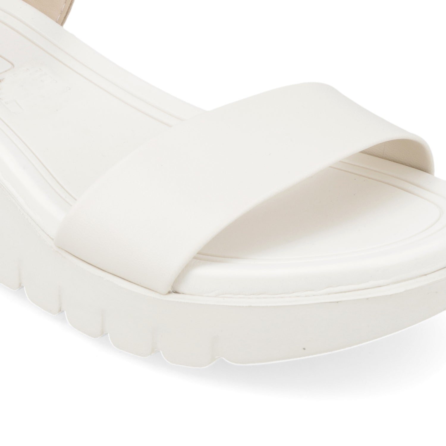 Sandalia Taco Cuña Blanco OFF Moleca Ecocuero 35 / Blanco OFF