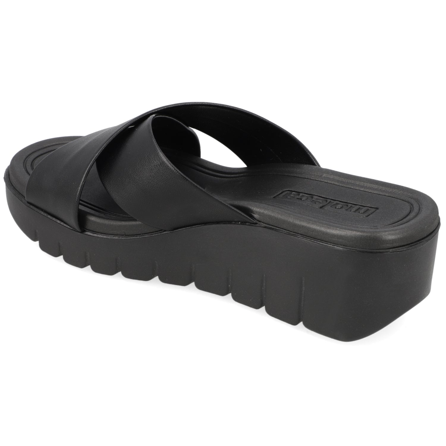 Sandalia Taco Cuña Negro Moleca Ecocuero 35 / Negro