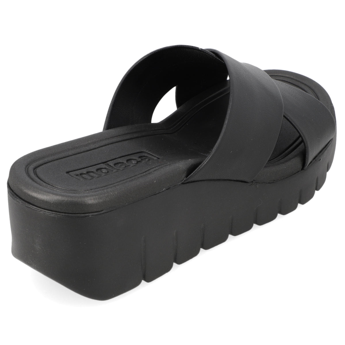 Sandalia Taco Cuña Negro Moleca Ecocuero 35 / Negro