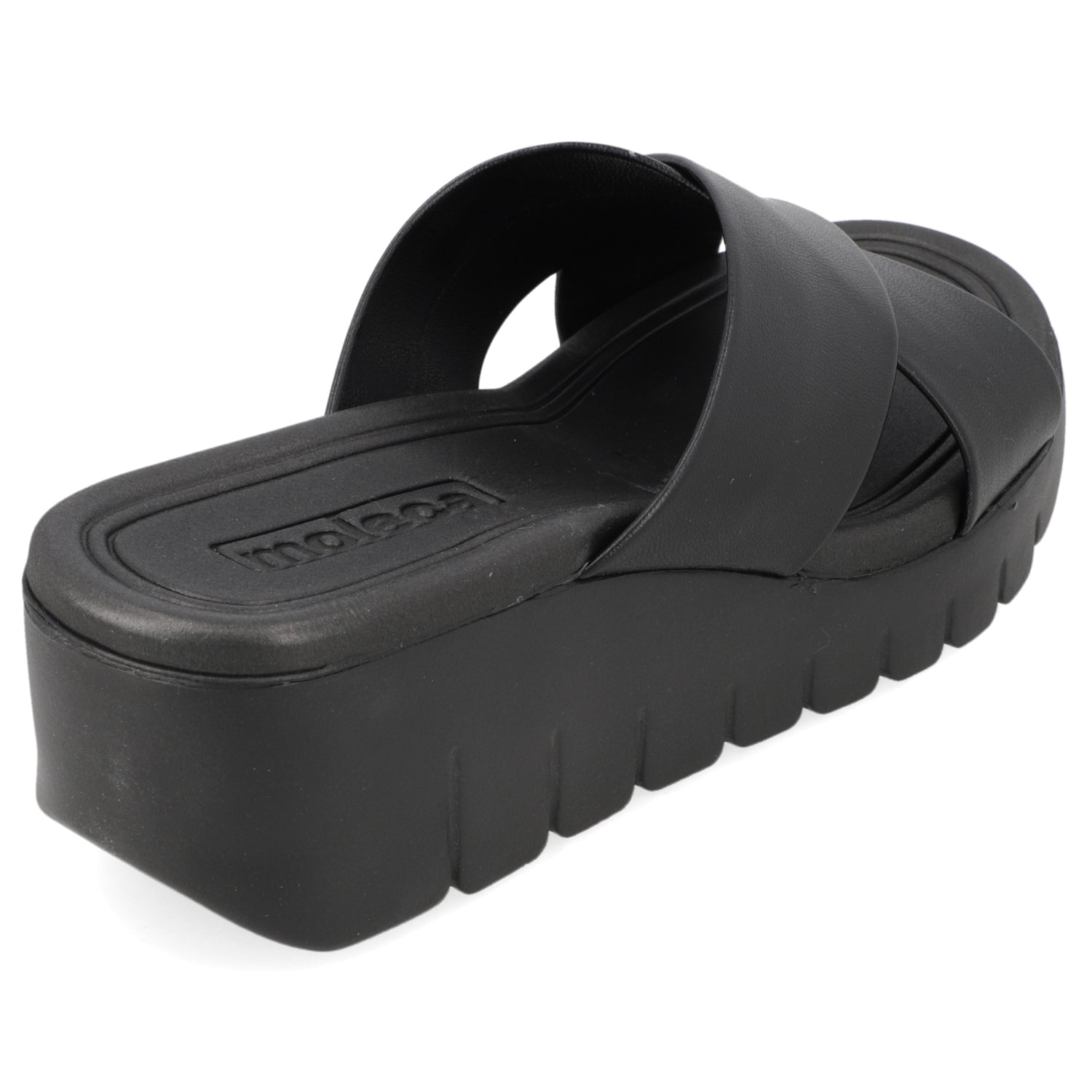 Sandalia Taco Cuña Negro Moleca Ecocuero 35 / Negro
