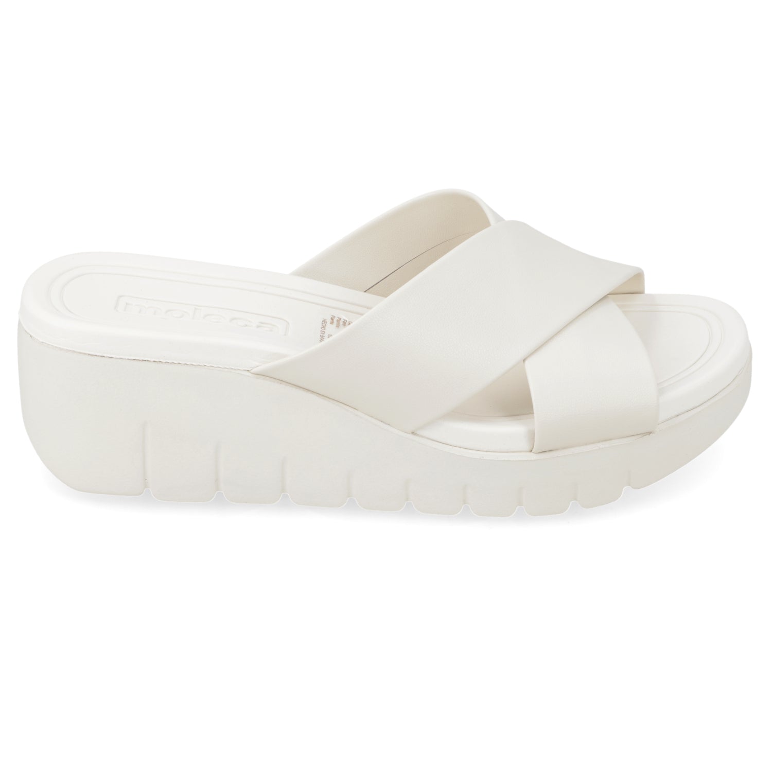 Sandalia Taco Cuña Blanco OFF Moleca Ecocuero 35 / Blanco OFF