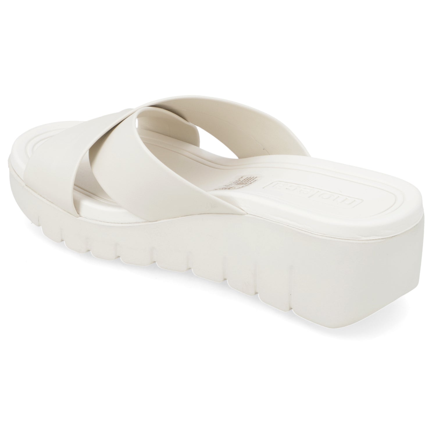 Sandalia Taco Cuña Blanco OFF Moleca Ecocuero 35 / Blanco OFF