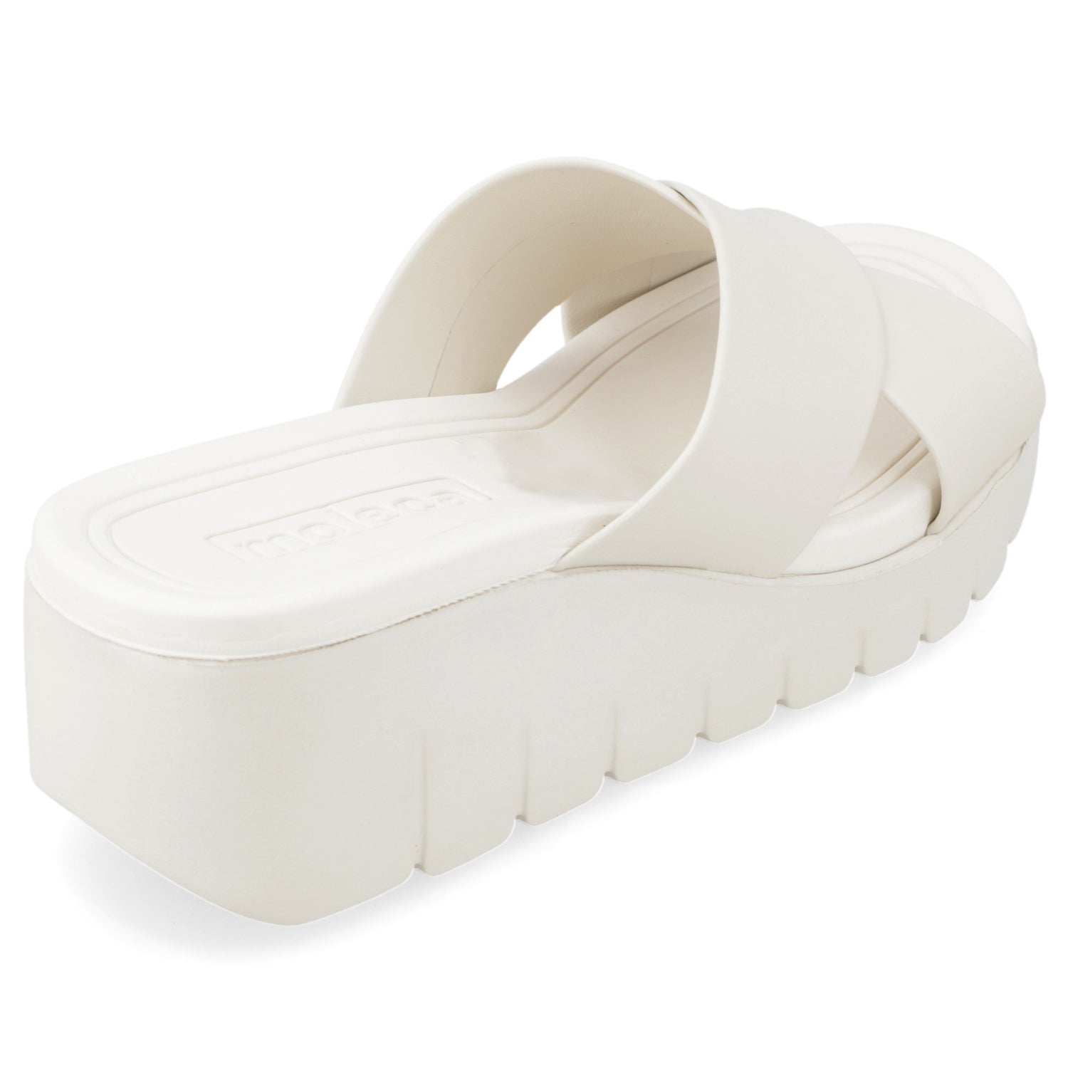 Sandalia Taco Cuña Blanco OFF Moleca Ecocuero 35 / Blanco OFF