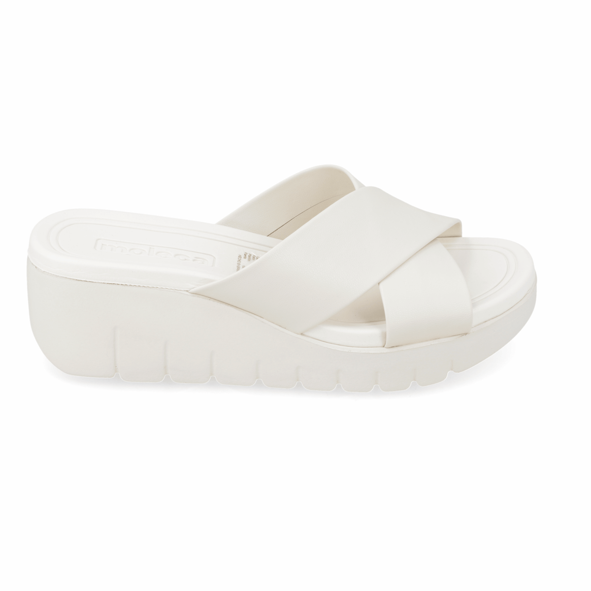 Sandalia Taco Cuña Blanco OFF Moleca Ecocuero 35 / Blanco OFF