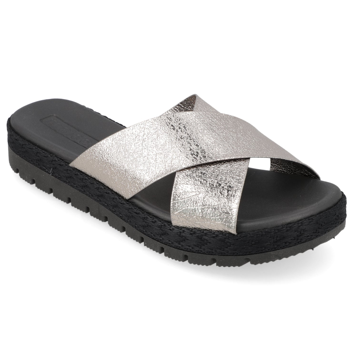 Sandalia Negro Moleca Ecocuero Metalizado 35 / Negro