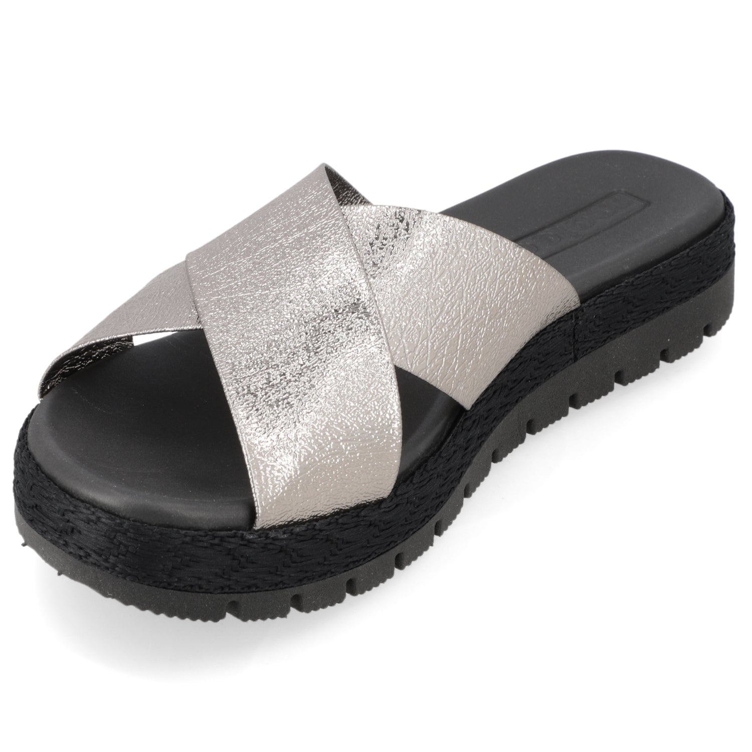 Sandalia Negro Moleca Ecocuero Metalizado 35 / Negro