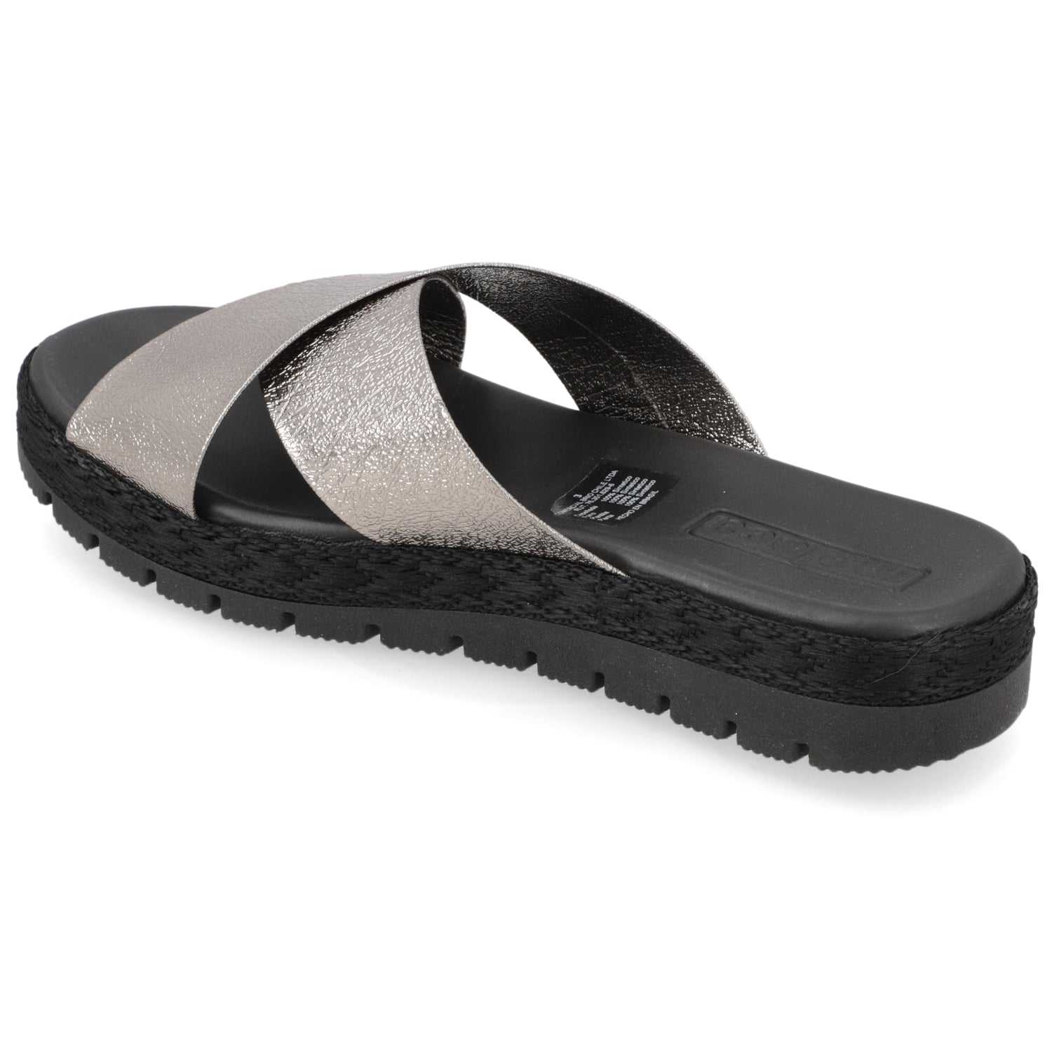 Sandalia Negro Moleca Ecocuero Metalizado 35 / Negro