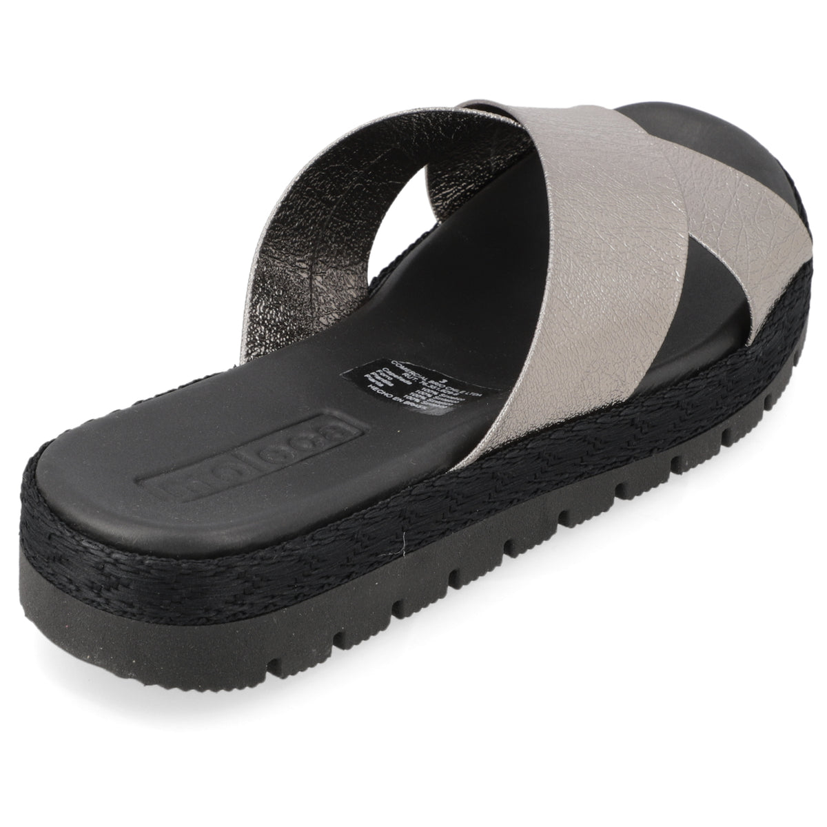 Sandalia Negro Moleca Ecocuero Metalizado 35 / Negro