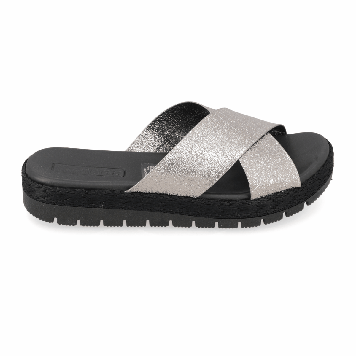 Sandalia Negro Moleca Ecocuero Metalizado 35 / Negro