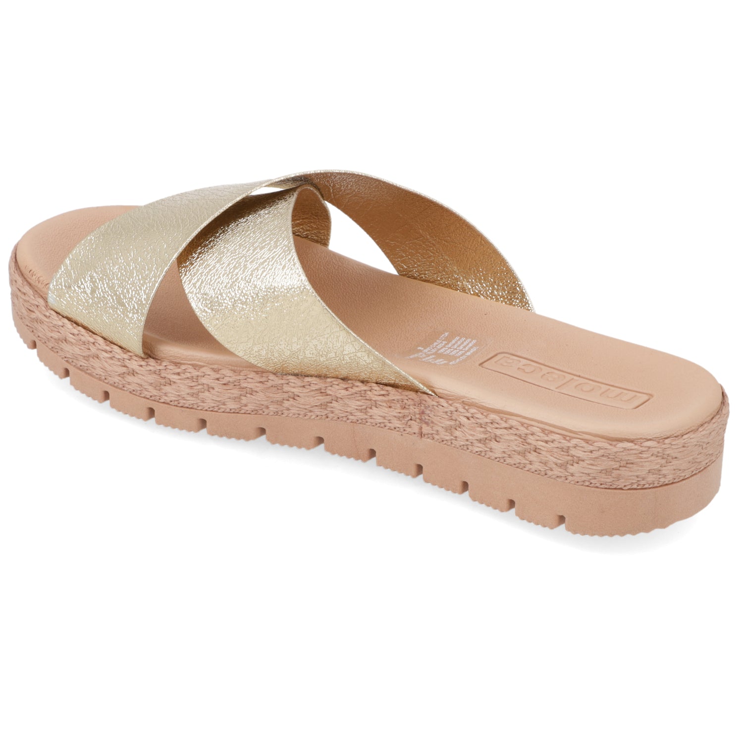 Sandalia Dorado Moleca Ecocuero Metalizado 35 / Dorado