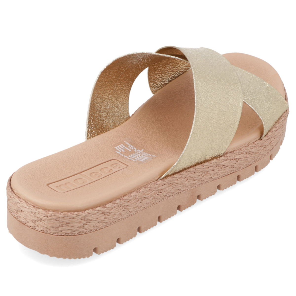 Sandalia Dorado Moleca Ecocuero Metalizado 35 / Dorado