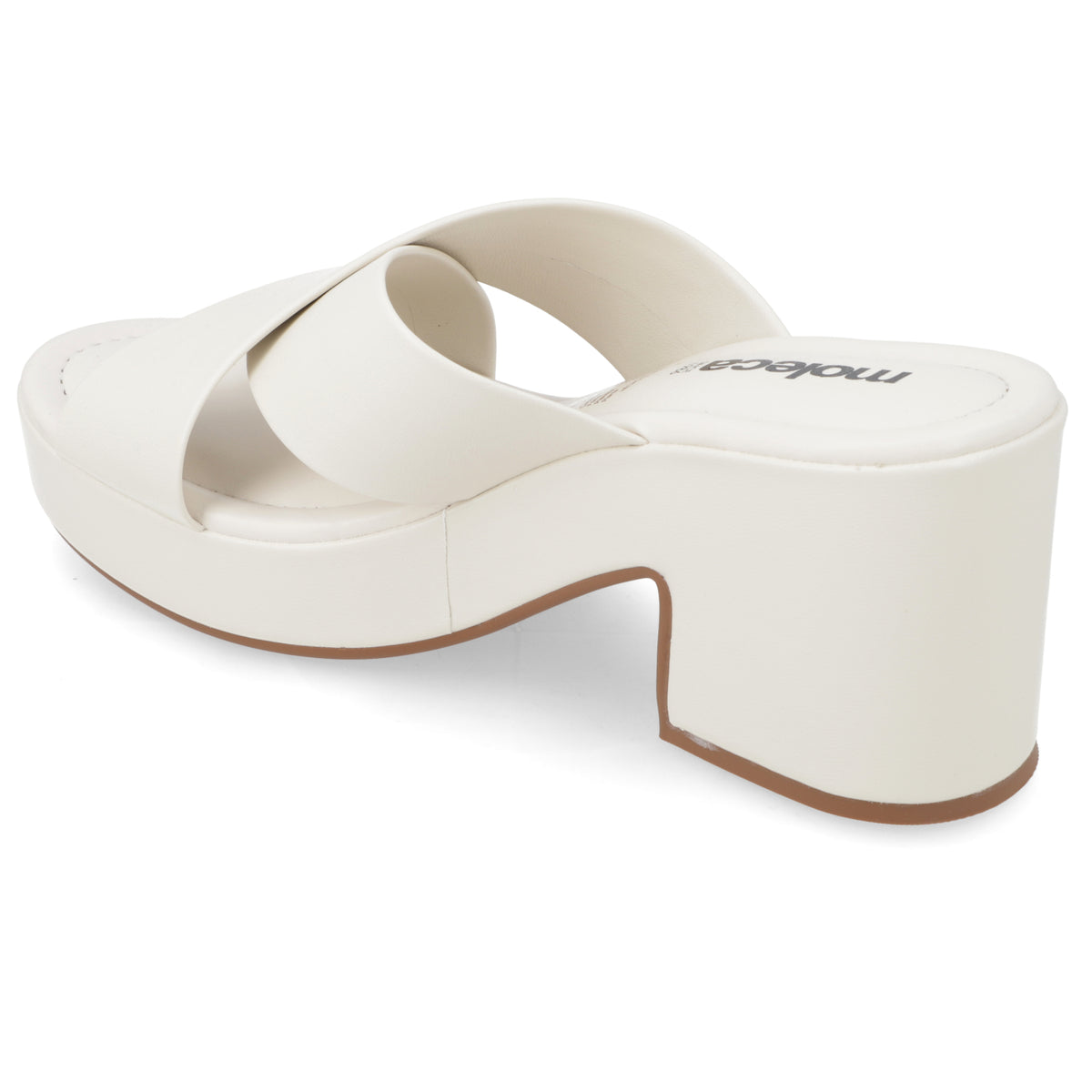 Sandalia Taco Ancho Medio Blanco OFF Moleca Ecocuero 34 / Blanco OFF