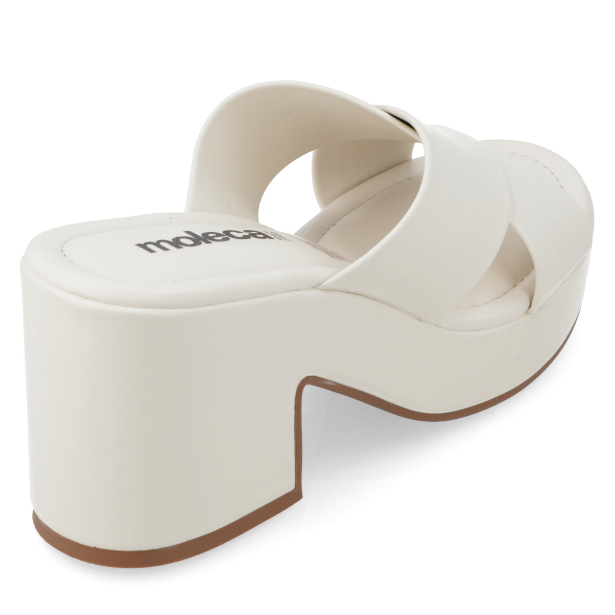 Sandalia Taco Ancho Medio Blanco OFF Moleca Ecocuero 34 / Blanco OFF