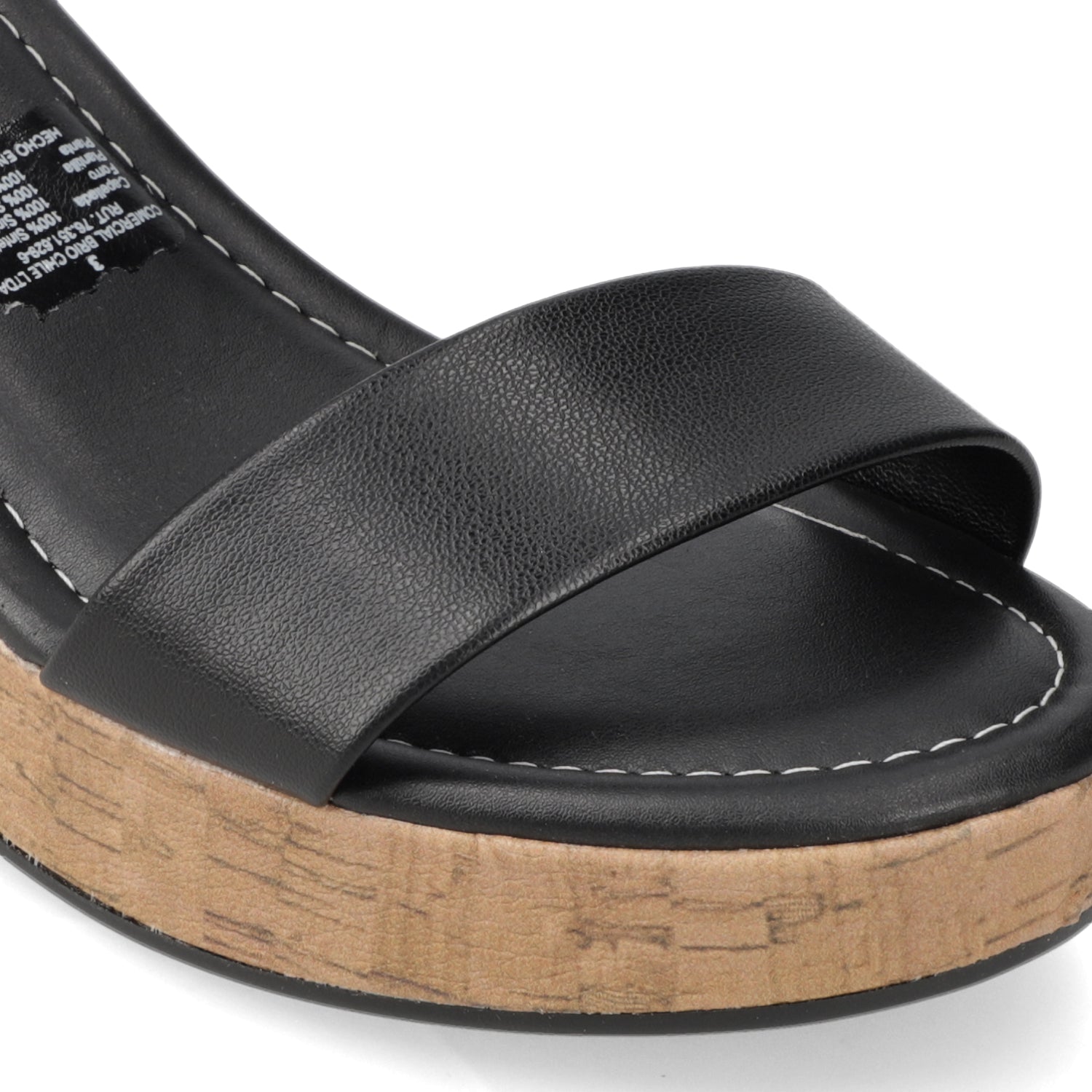 Sandalia Taco Ancho Medio Negro Moleca 34 / Negro