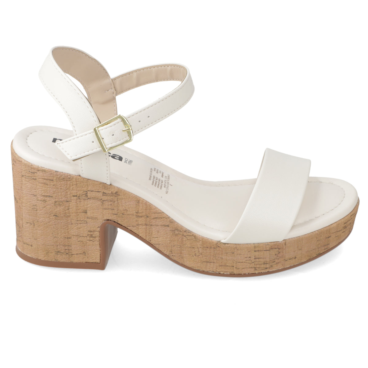 Sandalia Taco Ancho Medio Blanco OFF Moleca 34 / Blanco OFF