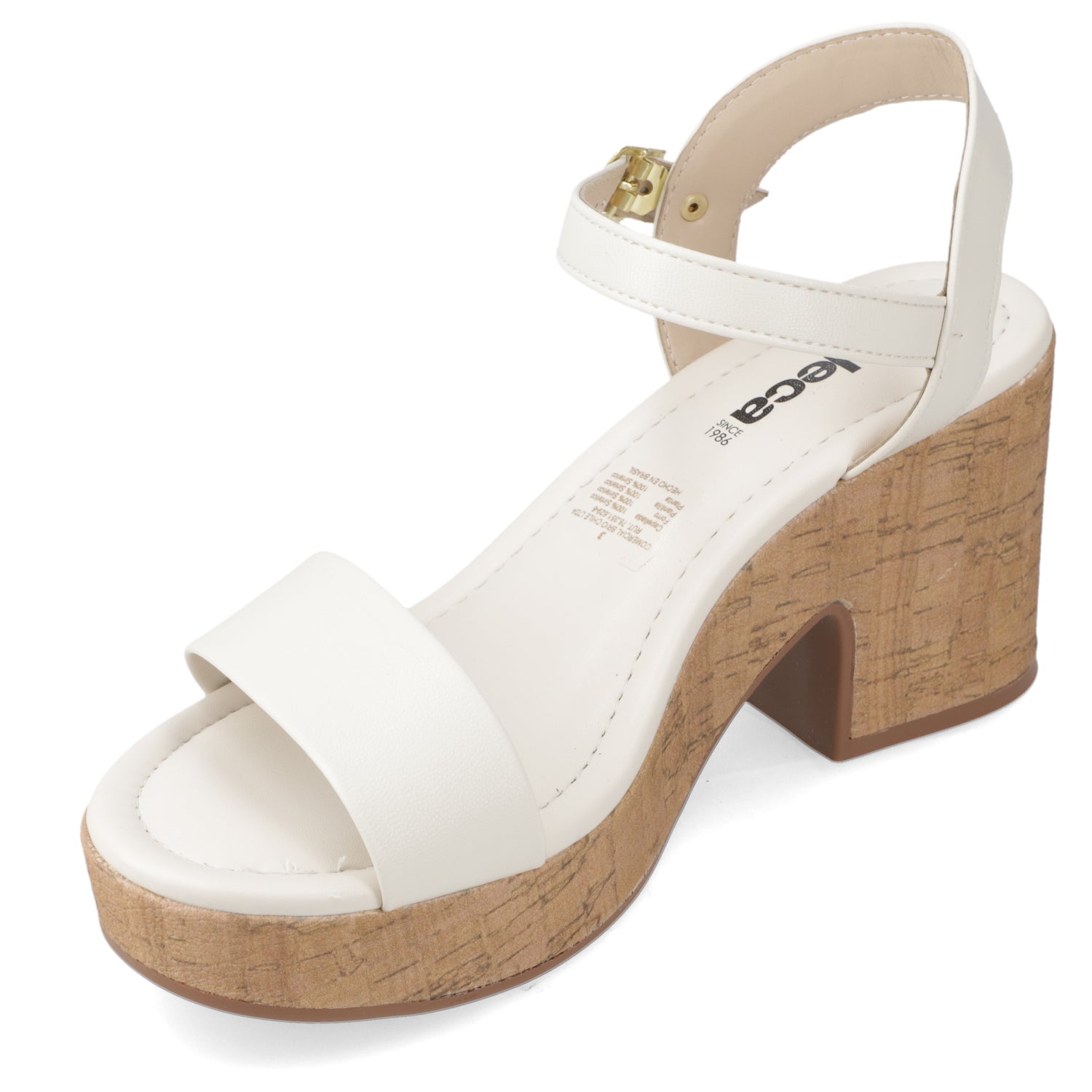 Sandalia Taco Ancho Medio Blanco OFF Moleca 34 / Blanco OFF