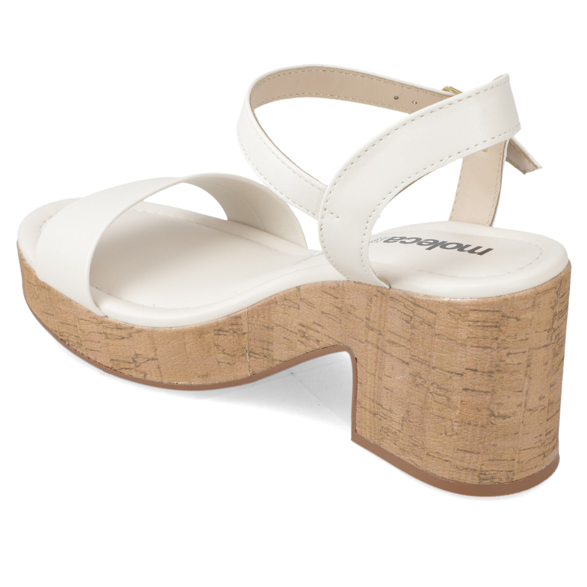 Sandalia Taco Ancho Medio Blanco OFF Moleca 34 / Blanco OFF