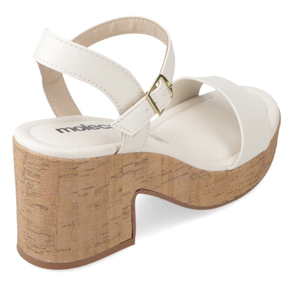 Sandalia Taco Ancho Medio Blanco OFF Moleca 34 / Blanco OFF