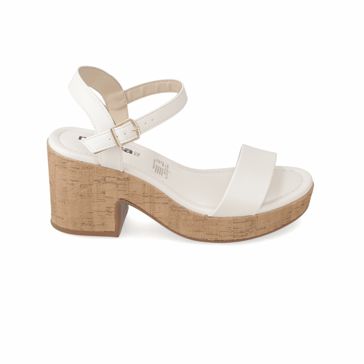 Sandalia Taco Ancho Medio Blanco OFF Moleca 34 / Blanco OFF