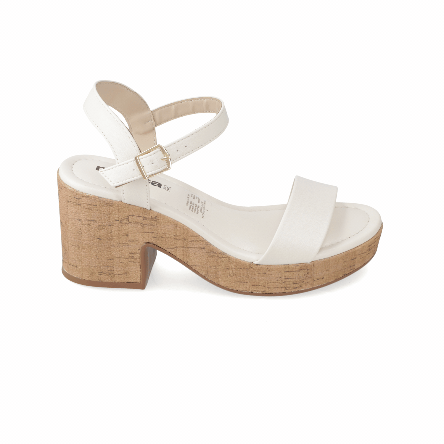 Sandalia Taco Ancho Medio Blanco OFF Moleca 34 / Blanco OFF