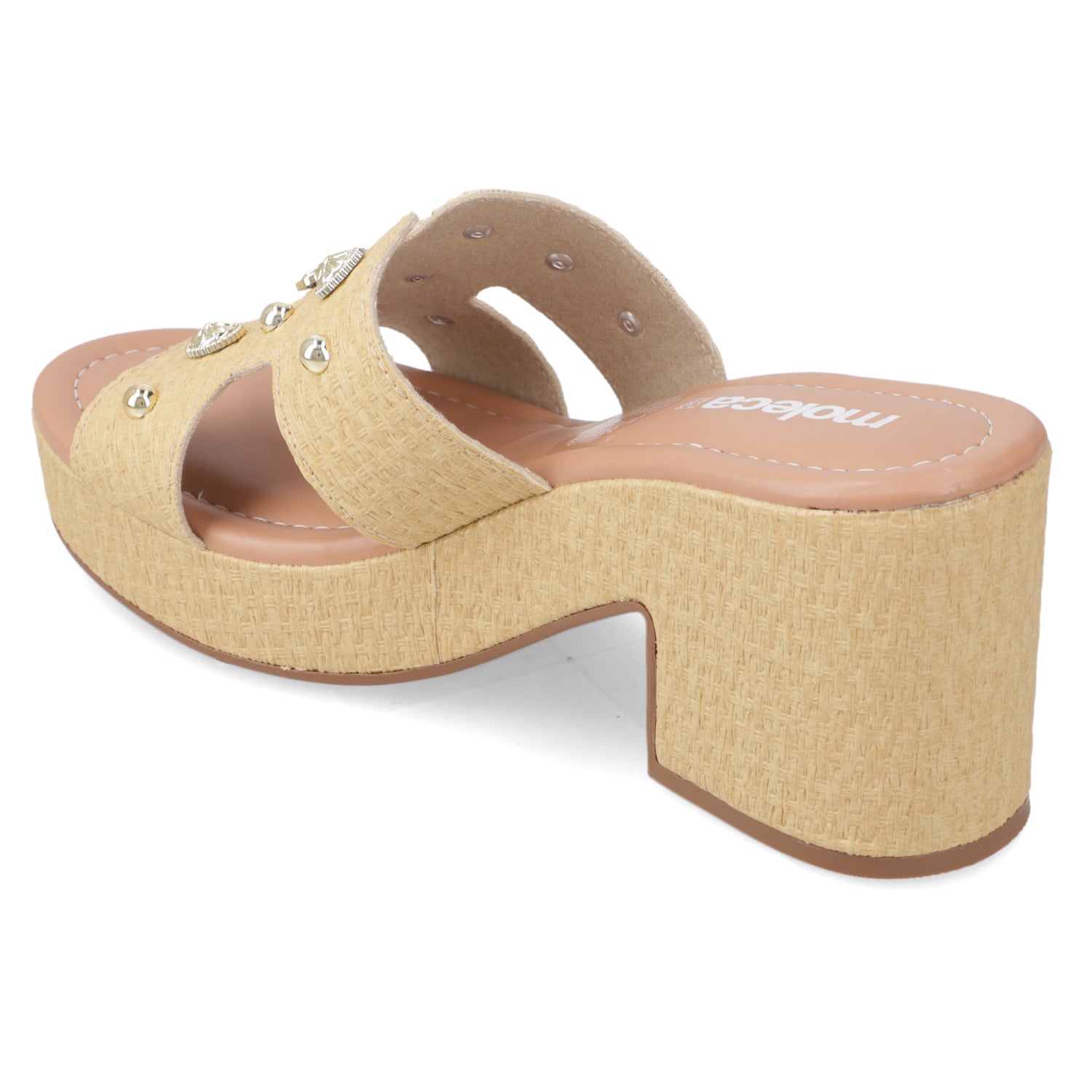 Sandalia Taco Ancho Medio Arena Moleca 34 / Arena