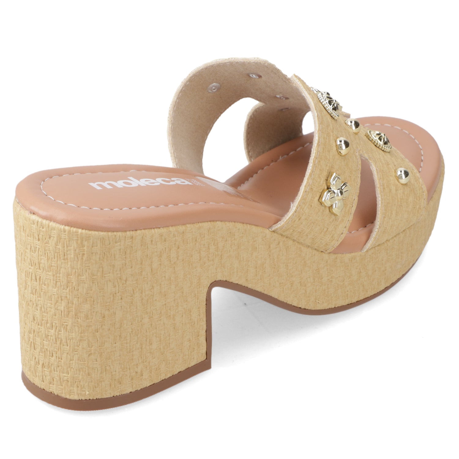 Sandalia Taco Ancho Medio Arena Moleca 34 / Arena