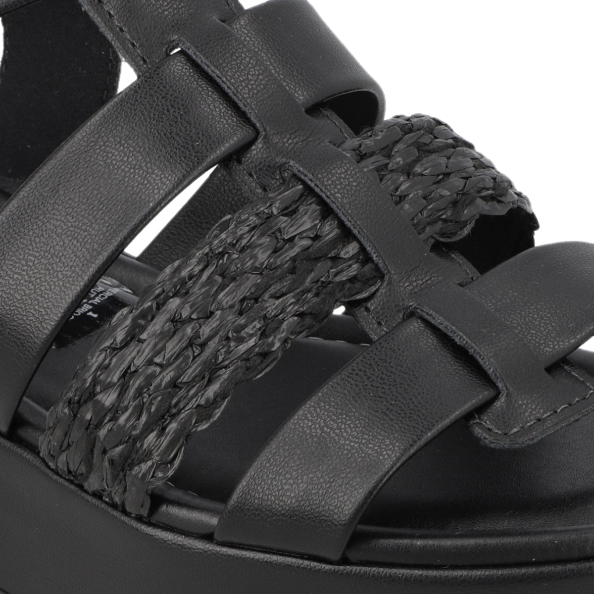 Sandalia Plataforma Negro Moleca Ecocuero 35 / Negro