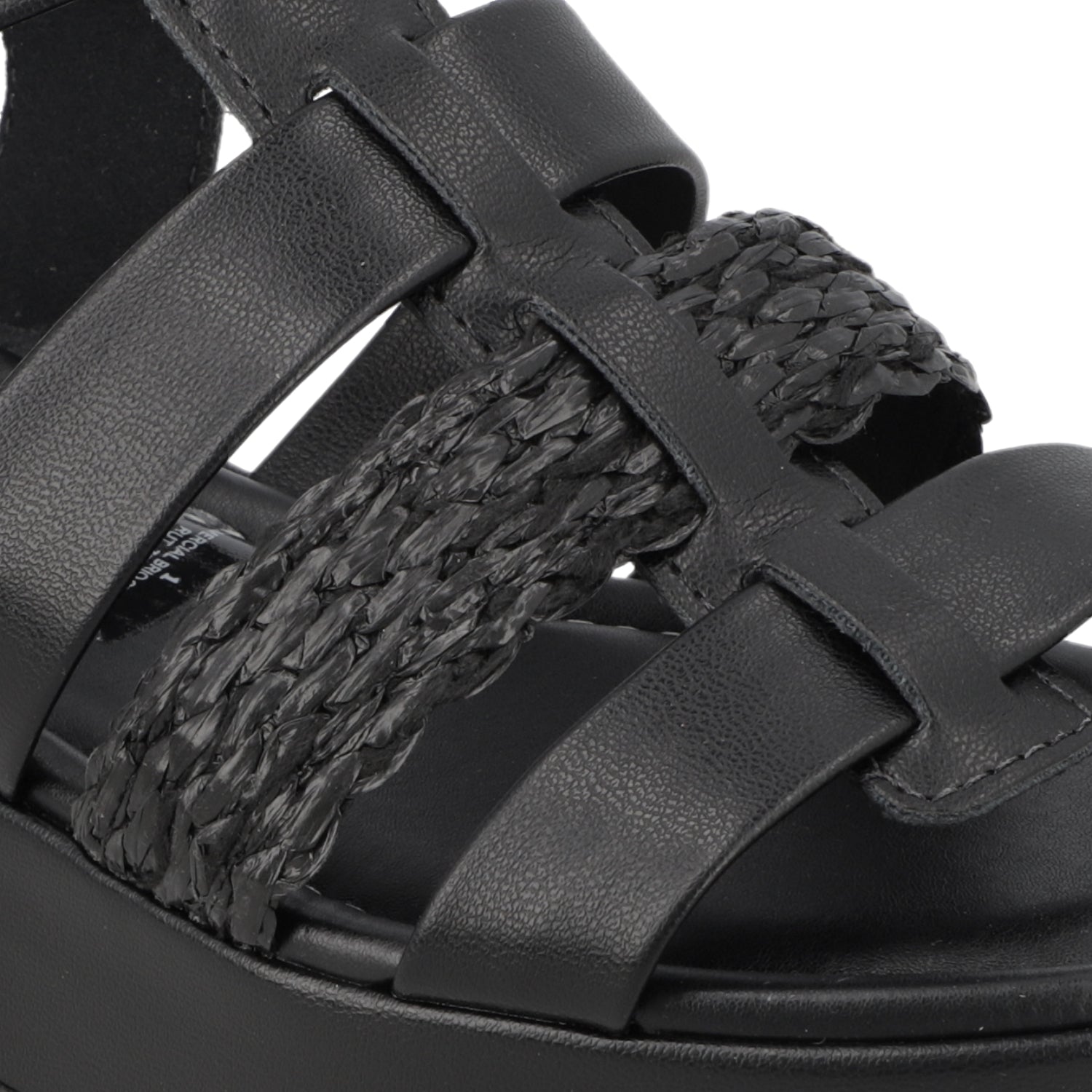 Sandalia Plataforma Negro Moleca Ecocuero 35 / Negro