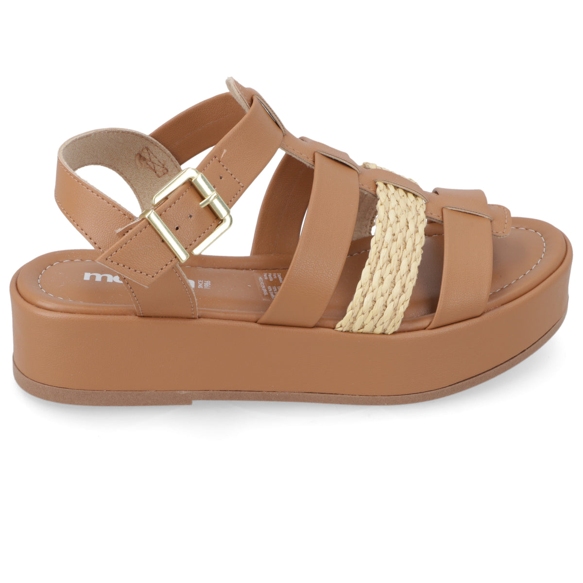 Sandalia Plataforma Camel Moleca Ecocuero 35 / Camel