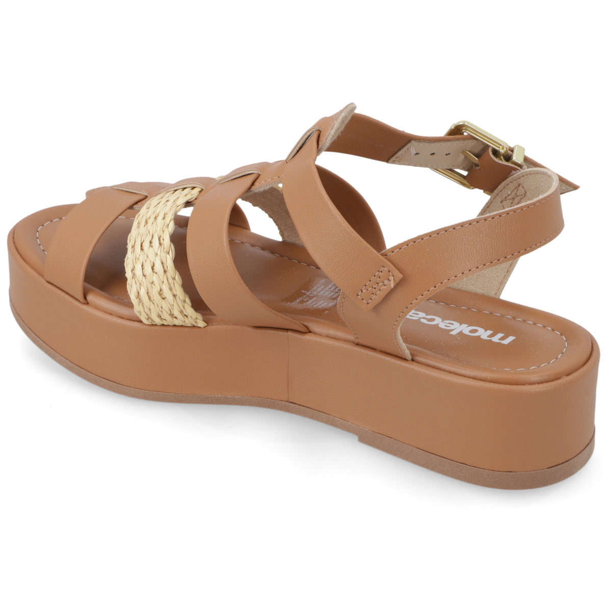 Sandalia Plataforma Camel Moleca Ecocuero 35 / Camel