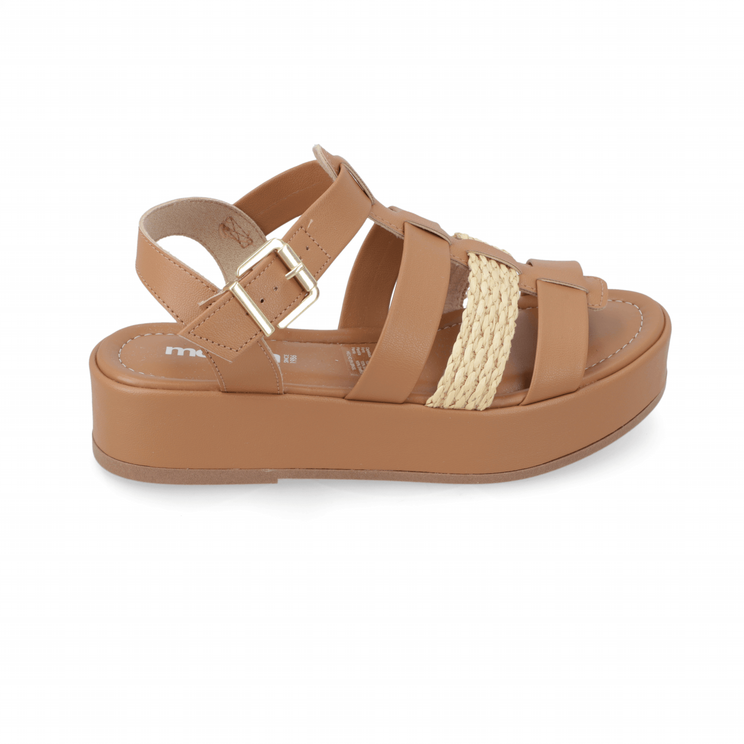 Sandalia Plataforma Camel Moleca Ecocuero 35 / Camel