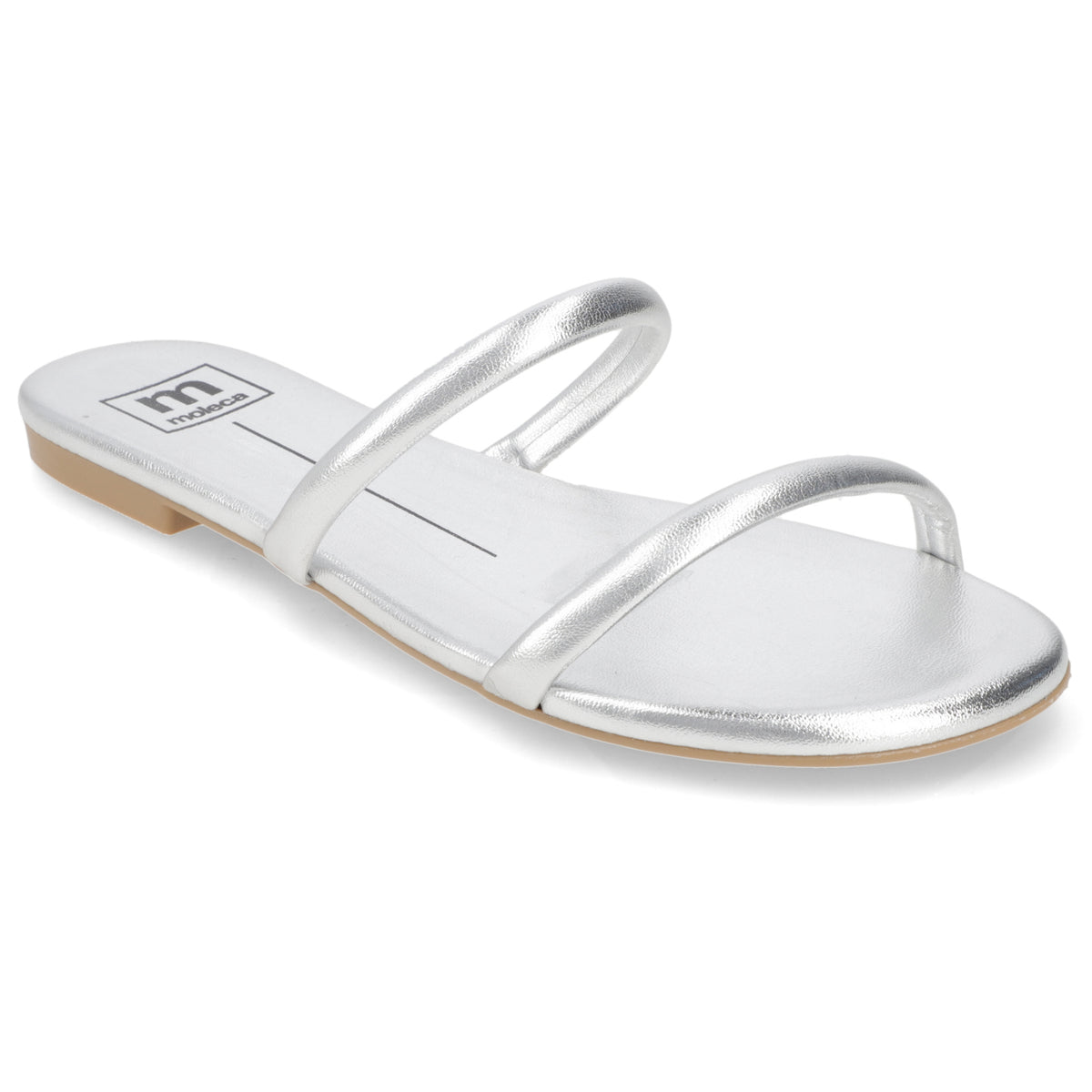 Sandalia Plateado Moleca 35 / Plateado