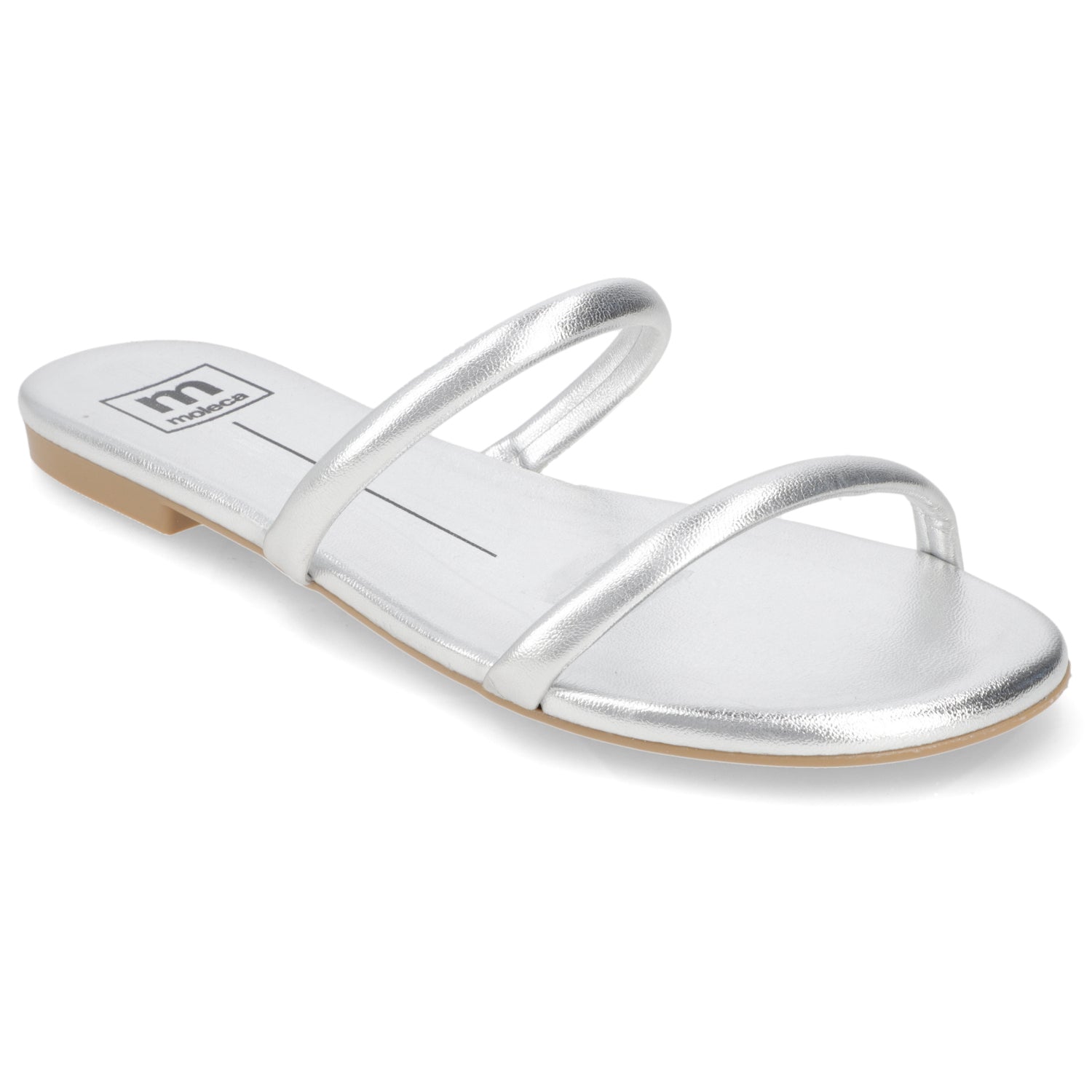 Sandalia Plateado Moleca 35 / Plateado
