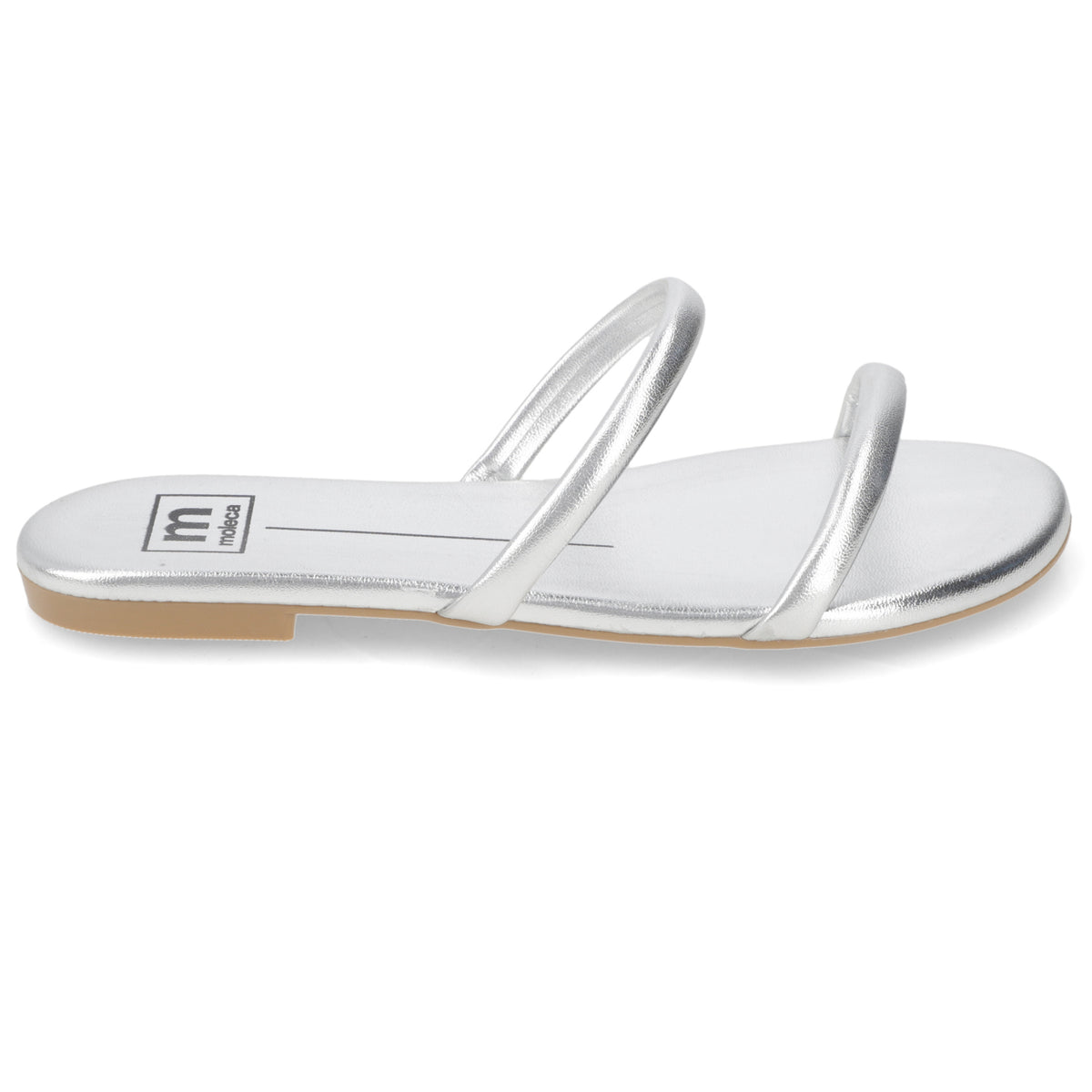 Sandalia Plateado Moleca 35 / Plateado