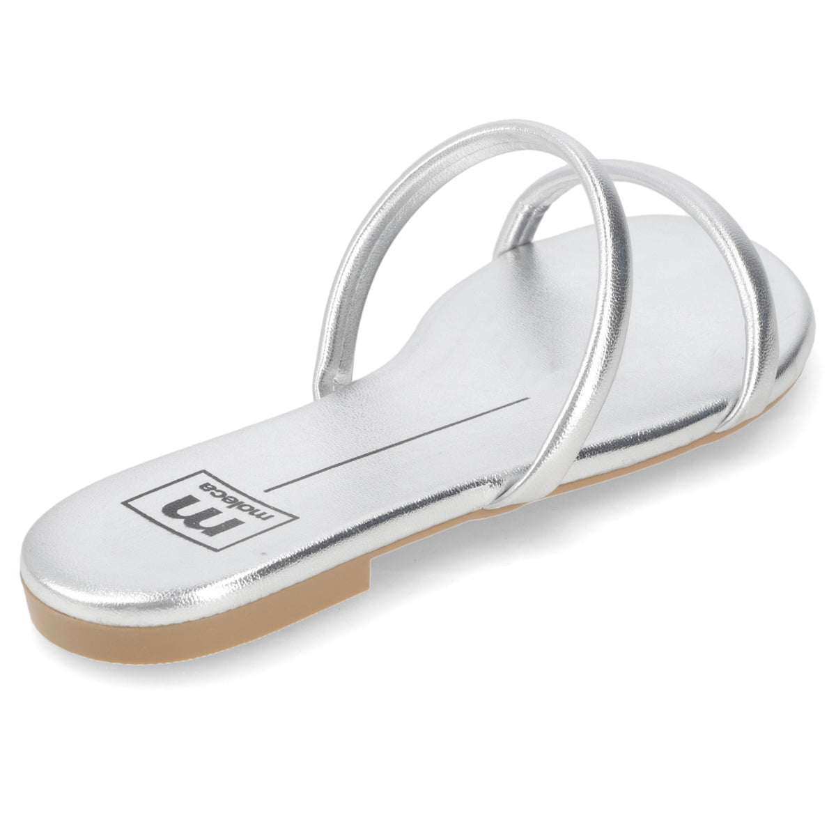 Sandalia Plateado Moleca 35 / Plateado