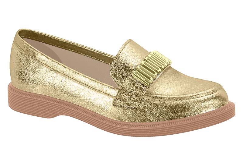 Mocasin Moleca Metalizados Dorado 35 / Dorado