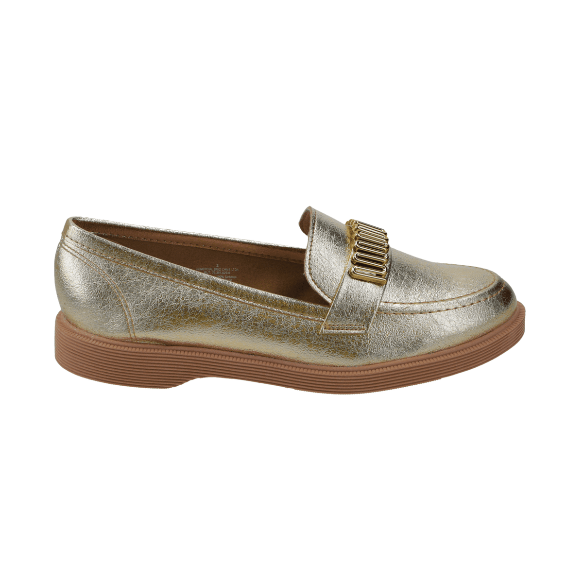 Mocasin Moleca Metalizados Dorado