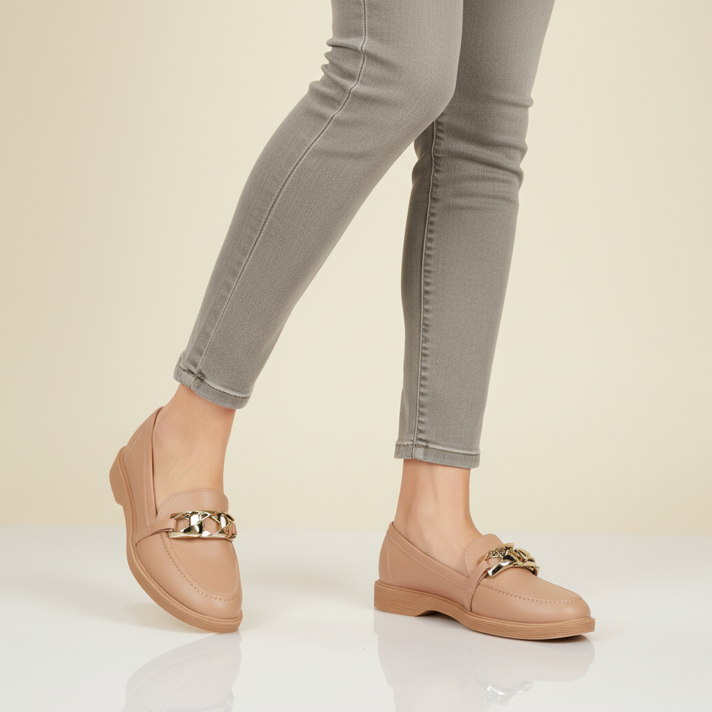 Mocasin Nude Moleca 35 / Nude
