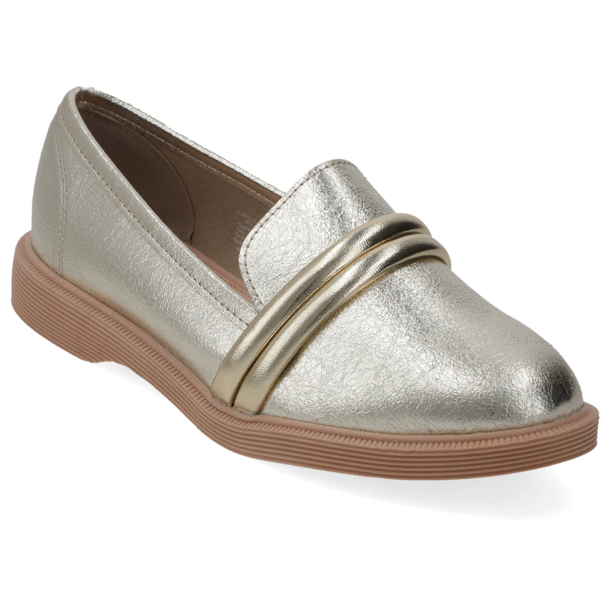 Mocasin Moleca Metalizados Dorado