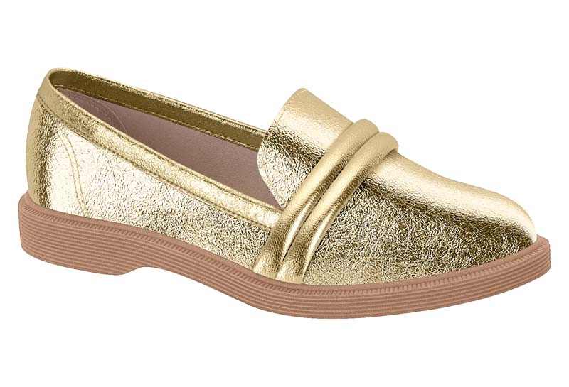 Mocasin Moleca Metalizados Dorado 35 / Dorado