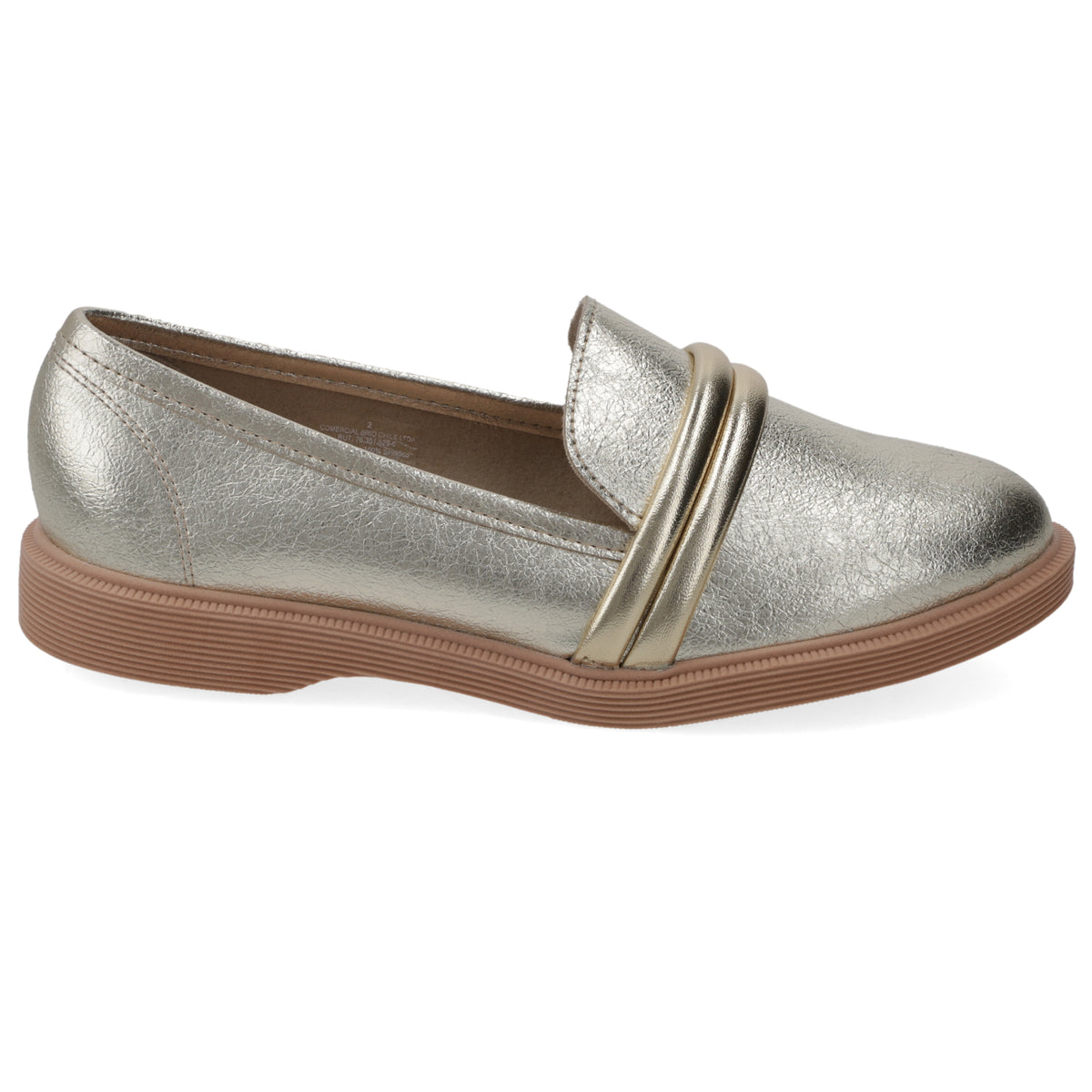 Mocasin Moleca Metalizados Dorado