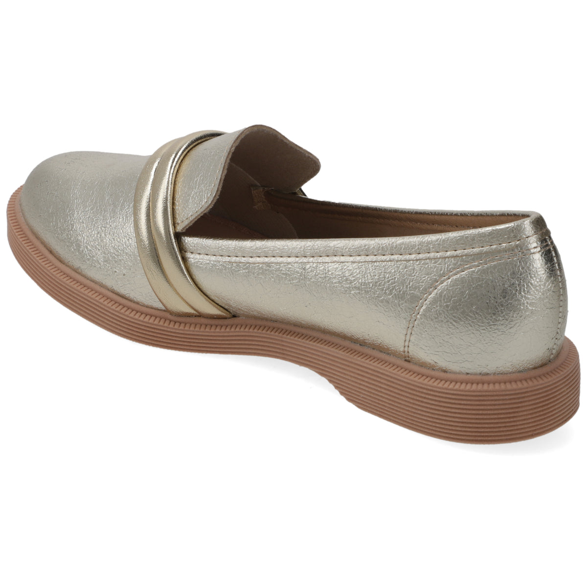 Mocasin Moleca Metalizados Dorado