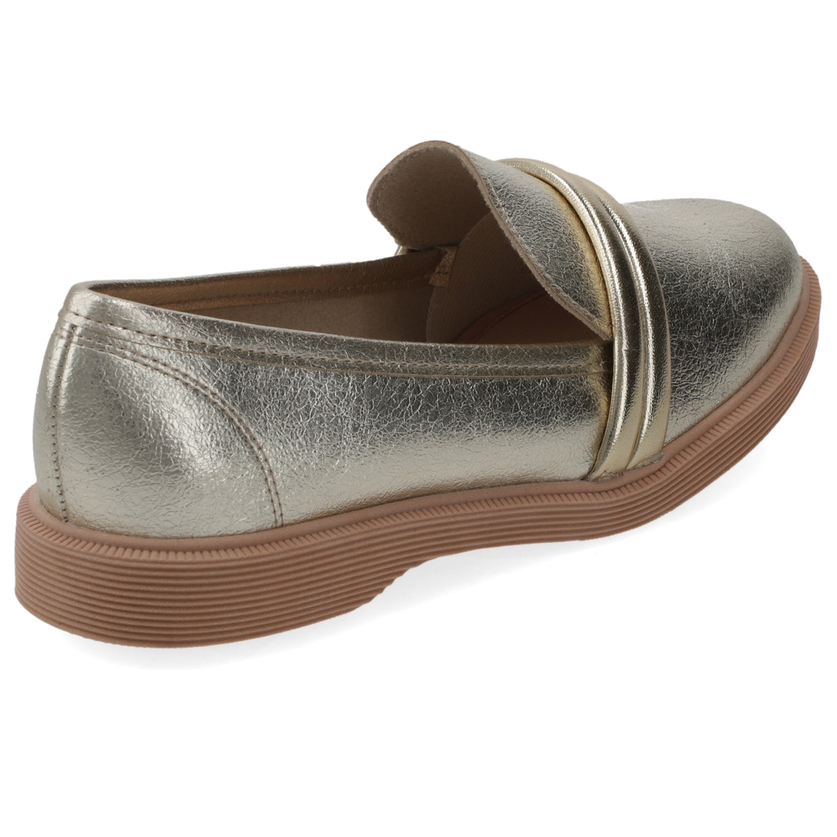 Mocasin Moleca Metalizados Dorado